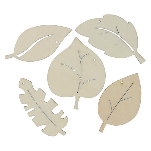 Set decorazioni foglie feltro legno SPIRA Medium 10 pz 3