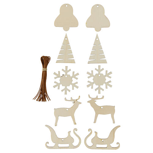 Set 10 addobbi natalizi SPIRA Small legno 1