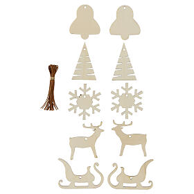Set 10 Weihnachtsdekorationen SPIRA Medium Holz