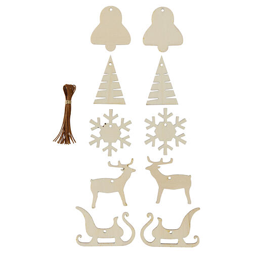 Set décorations Noël SPIRA Medium bois 10 pcs 1