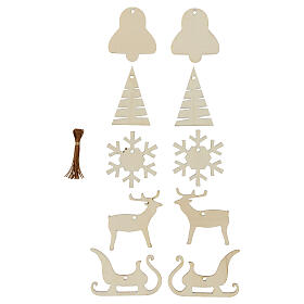 Set 10 Weihnachtsanhänger SPIRA Large, Holz