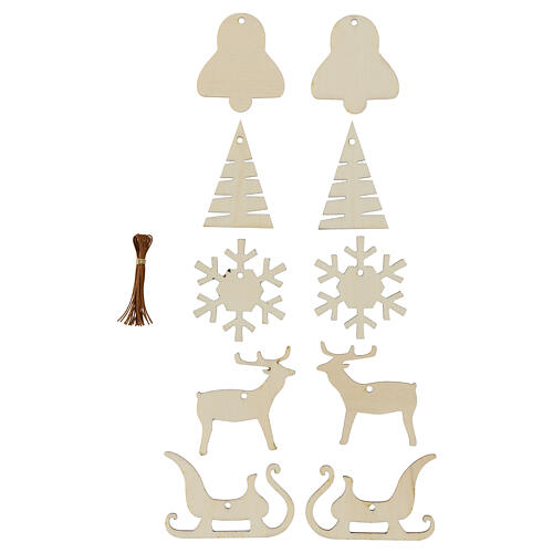 Set 10 Weihnachtsanhänger SPIRA Large, Holz 1