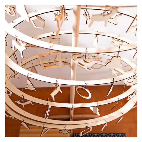 Set 14 geometrische Weihnachtsanhänger SPIRA Medium, Holz 2