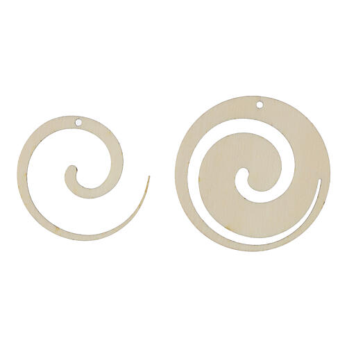 Set 14 geometrische Weihnachtsanhänger SPIRA Medium, Holz 3