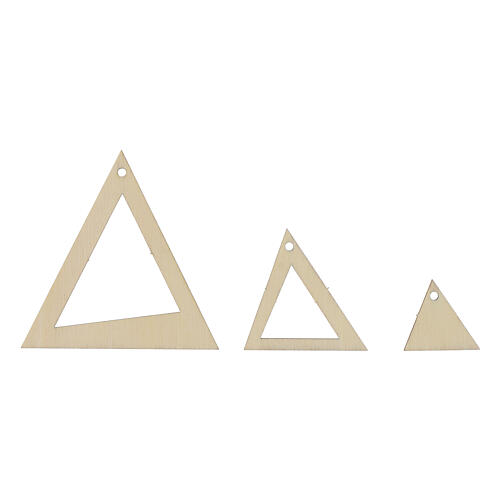 Set 14 geometrische Weihnachtsanhänger SPIRA Medium, Holz 4