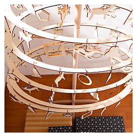 Set 14 geometrische Weihnachtsanhänger SPIRA Large, Holz