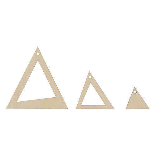 Set 14 geometrische Weihnachtsanhänger SPIRA Large, Holz 4