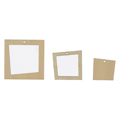 Set 14 geometrische Weihnachtsanhänger SPIRA Large, Holz 6