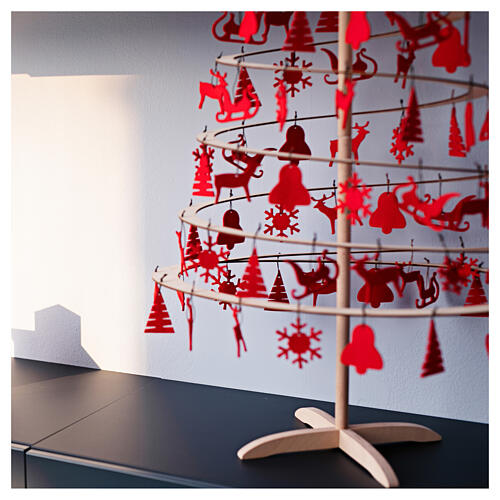 Set 10 rote Filzanhänger SPIRA Small 2