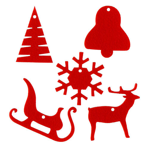 Set 10 rote Filzanhänger SPIRA Small 3