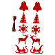 Set 10 decoraciones fieltro rojo árbol Navidad SPIRA Small s1