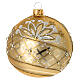 Christmas tree ball of blown glass, dull gold with golden and white glitter, 4 in s3