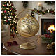 Christmas bauble in satin gold blown glass with white gold glitter 100 mm s2