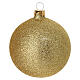 Set of 6 gold glittered blown glass Christmas baubles 80 mm s2