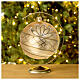 Christmas ball of 6 in, dull golden blown glass with white and golden glitter s2