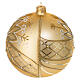 Christmas ball of 6 in, dull golden blown glass with white and golden glitter s3