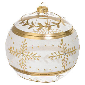 Boule de Noël verre soufflé décorations or paillettes 150 mm