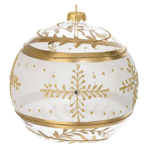 Boule de Noël verre soufflé décorations or paillettes 150 mm 3