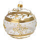 Clear blown glass Christmas bauble with gold glitter decorations and rhinestones 100 mm s1