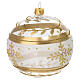 Clear blown glass Christmas bauble with gold glitter decorations and rhinestones 100 mm s2