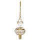 Christmas tree topper of 14 in, blown glass with golden pattern s4