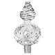 Blown glass Christmas tree topper with silver and grey glitter decoration, 14 in s2