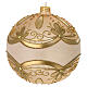 Blown glass Christmas ball, dull finish with gold glitter decorations, 6 in s3