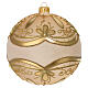 Blown glass Christmas ball, dull finish with gold glitter decorations, 6 in s4