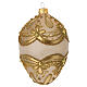 Christmas egg bauble in opaque blown glass with gold decorations 60 mm s2