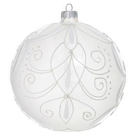 Decorated Christmas ball, blown glass, 6 in