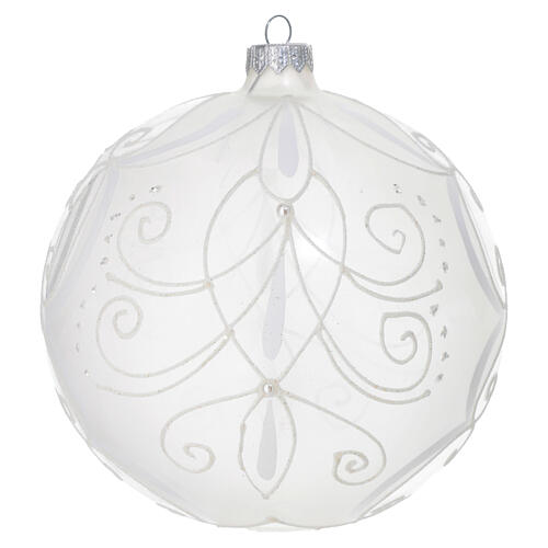 Decorated blown glass Christmas bauble 150 mm 3