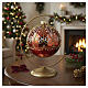 Boule Noël verre soufflé rouge brillant décorations florales 100 mm s2