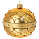 Satin gold Christmas bauble with gold decorations in blown glass 100 mm s2