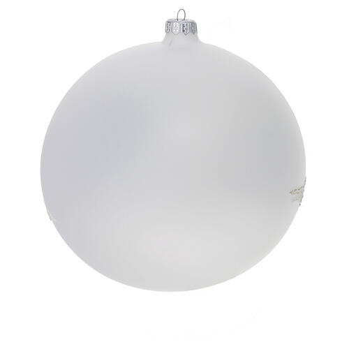 Weihnachtskugel, mundgeblasenes Glas, weiß, verschneite Landschaft, Ø 200 mm 5