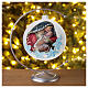 White blown glass Christmas ball, Virgin with Child, 6 in s2