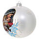 White blown glass Christmas ball, Virgin with Child, 6 in s3