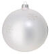 White blown glass Christmas ball, Virgin with Child, 6 in s5