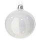 Set of 2 Christmas balls, polished white blown glass with snowy landscape, 3 in s5