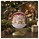 Satin red blown glass Christmas ball, Holy Family with childlike features, 4 in s2