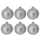 Set 6 palline di natale argento satinato 80 mm s1