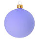 Set of 6 Christmas baubles in matte lilac blown glass 80 mm s2