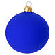 Set of 6 opaque blue blown glass Christmas baubles 80mm s2