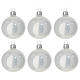 Set of 6 Christmas balls, satin and polished white blown glass, 2.5 in s1