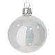 Set of 6 Christmas balls, satin and polished white blown glass, 2.5 in s2