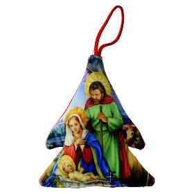 Fabric rnament for Christmas tree, Nativity Scene, 4x2 in