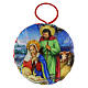 Sfera albero di Natale stampa Natività tessuto 8 cm s1