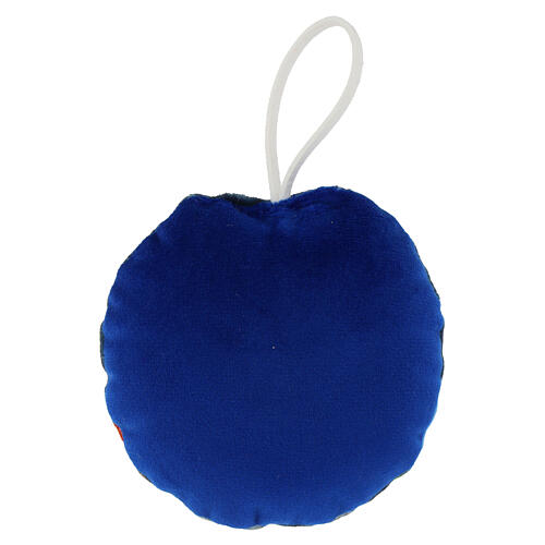 Nativity at night fabric Christmas bauble 9 cm 3