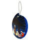 Nativity at night fabric Christmas bauble 9 cm s2