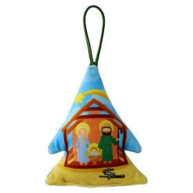 Natividad decoración árbol de tela 10x5 cm