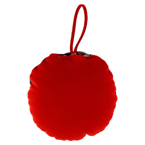 Weihnachtsanhänger, Gottesmutter mit dem Jesuskind, aus Stoff – Ø 9 cm 3